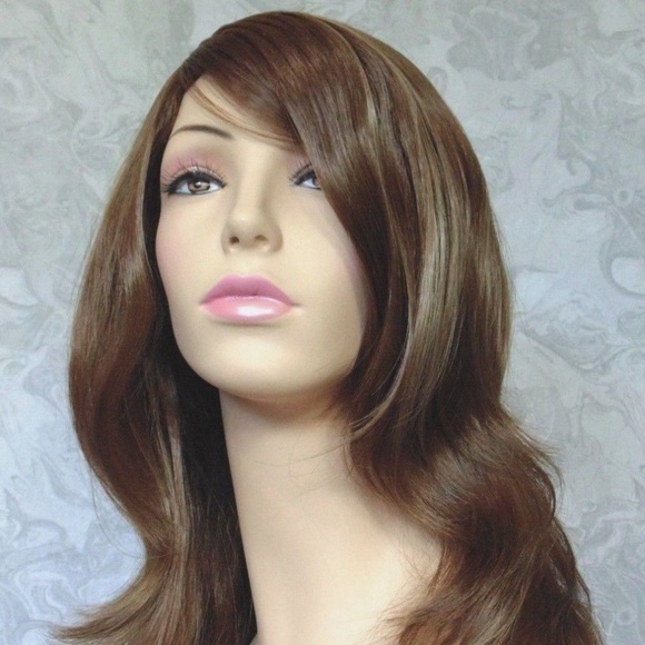 Long Brown Blonde Highlighted Wavy High Heat Wig main image 6